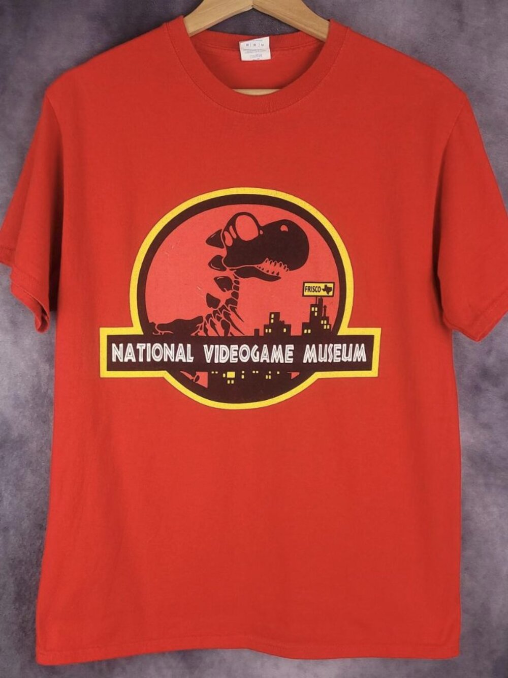 National Video Game Museum Frisco Texas Jurassic Park Yoshi Mario shirt